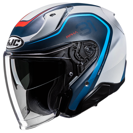 HJC CASCO JET FIBRA RPHA31 KOUV ROSSO BLU MC21SF