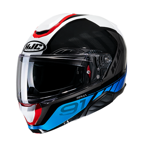 HJC CASCO MODULARE IN FIBRA RPHA 91 RAFINO ROSSO BLU MC21