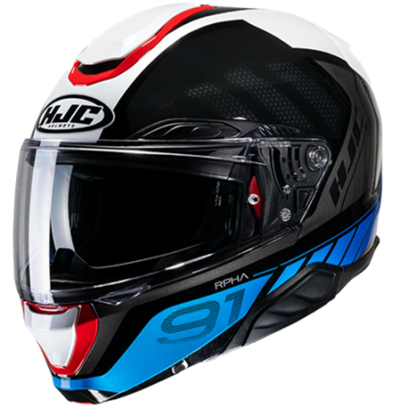 HJC CASCO MODULARE IN FIBRA RPHA 91 RAFINO ROSSO BLU MC21
