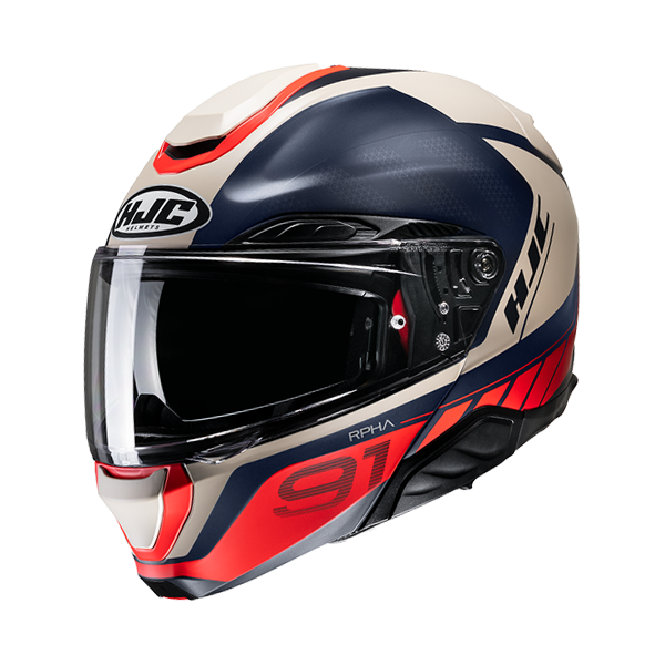 HJC CASCO MODULARE IN FIBRA RPHA 91 RAFINO ROSSO MC1SF
