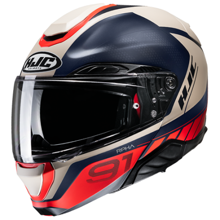 HJC CASCO MODULARE IN FIBRA RPHA 91 RAFINO ROSSO MC1SF