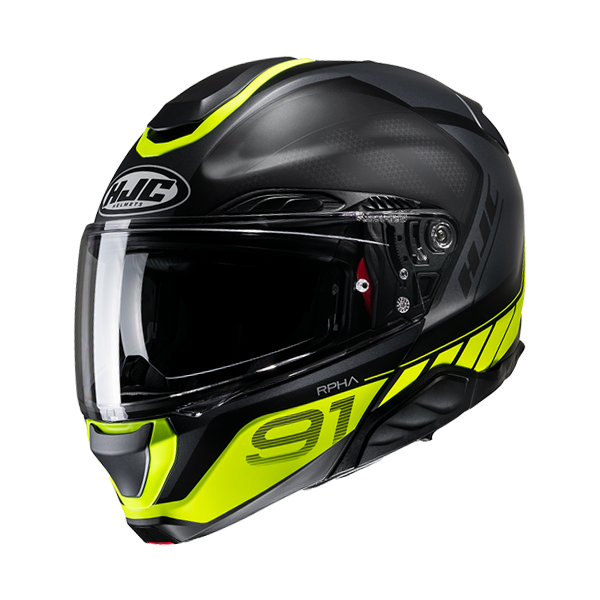 HJC CASCO MODULARE IN FIBRA RPHA 91 RAFINO GIALLO FLUO MC3HSF