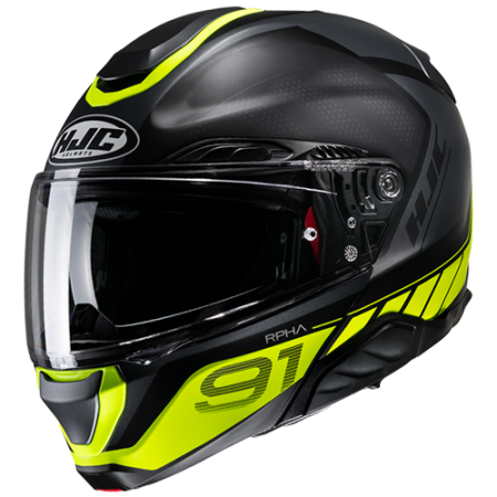 HJC CASCO MODULARE IN FIBRA RPHA 91 RAFINO GIALLO FLUO MC3HSF