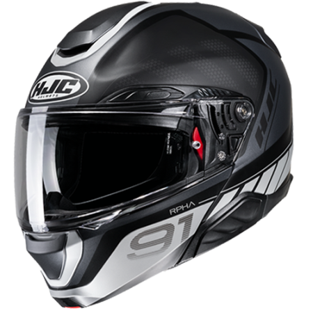 HJC CASCO MODULARE IN FIBRA RPHA 91 RAFINO GRIGIO MC5SF