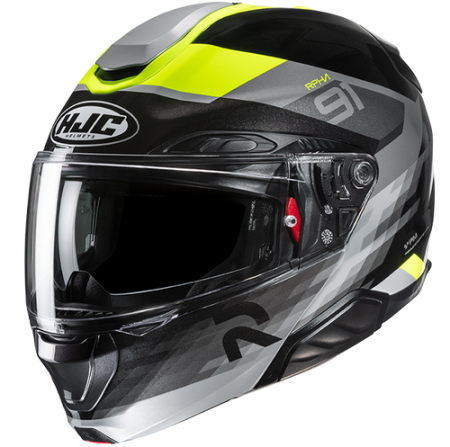 HJC CASCO MODULARE IN FIBRA RPHA 91 MADAL GIALLO FLUO MC3H