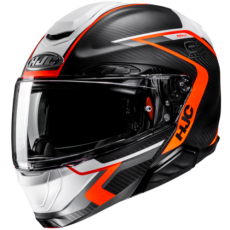 HJC CASCO MODULARE IN FIBRA RPHA 91 CARBON LAGOS ARANCIONE MC6HSF