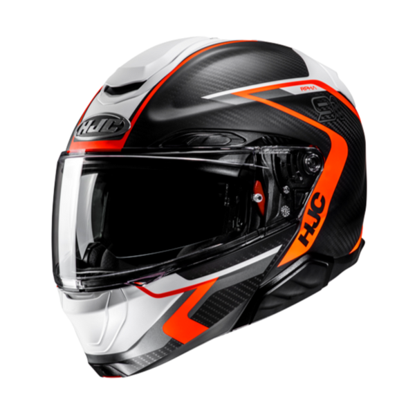 HJC CASCO MODULARE IN FIBRA RPHA 91 CARBON LAGOS ARANCIONE MC6HSF