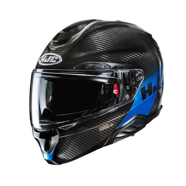 HJC CASCO MODULARE IN FIBRA RPHA 91 CARBON ELIG BLU