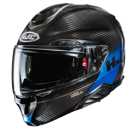 HJC CASCO MODULARE IN FIBRA RPHA 91 CARBON ELIG BLU