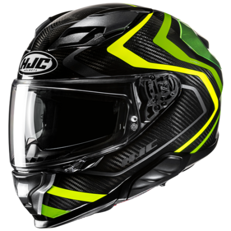 HJC CASCO INTEGRALE FIBRA F71 CARBON NEVIO GIALLO FLUO MC3H
