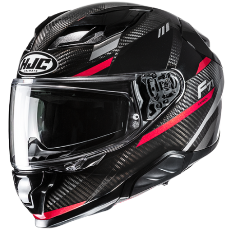 HJC CASCO INTEGRALE FIBRA F71 CARBON ESIRA ROSSO MC1