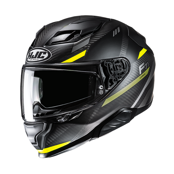 HJC CASCO INTEGRALE FIBRA F71 CARBON ESIRA GIALLO FLUO MC3HSF