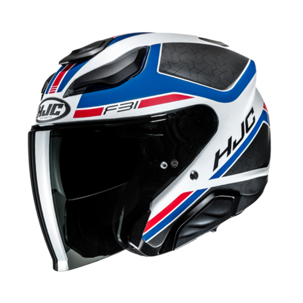 HJC CASCO JET FIBRA F31 CERON ROSSO BLU MC21SF