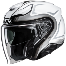 HJC CASCO JET FIBRA F31 BASK BIANCO GRIGIO MC10