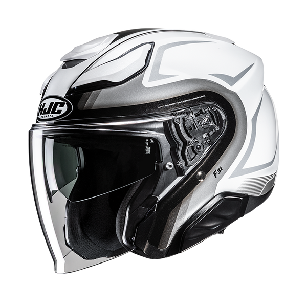 HJC CASCO JET FIBRA F31 BASK BIANCO GRIGIO MC10