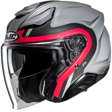 HJC CASCO JET FIBRA F31 BASK ROSSO MC1SF