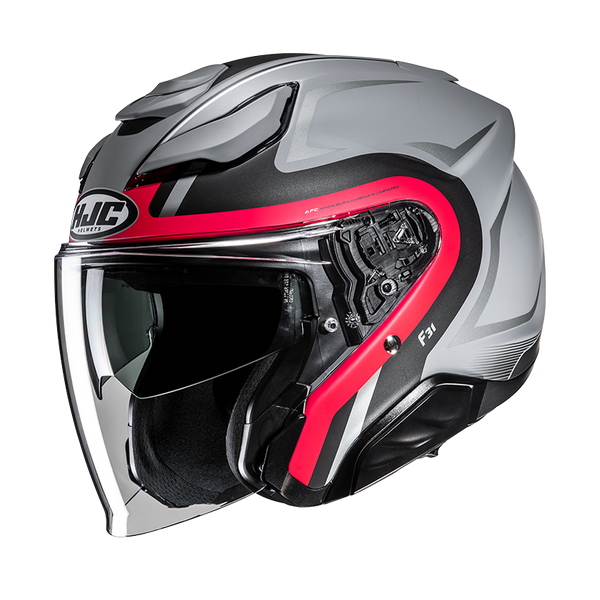HJC CASCO JET FIBRA F31 BASK ROSSO MC1SF