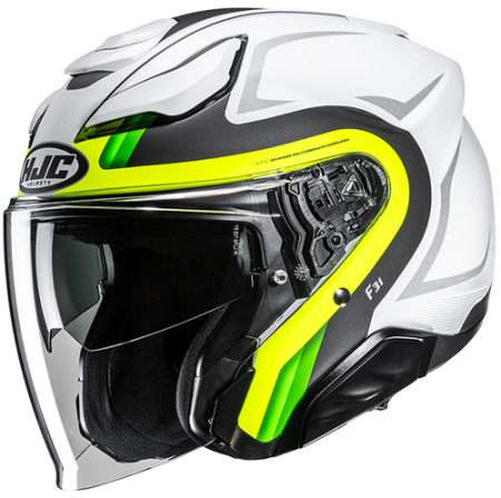 HJC CASCO JET FIBRA F31 BASK GIALLO FLUO MC3HSF
