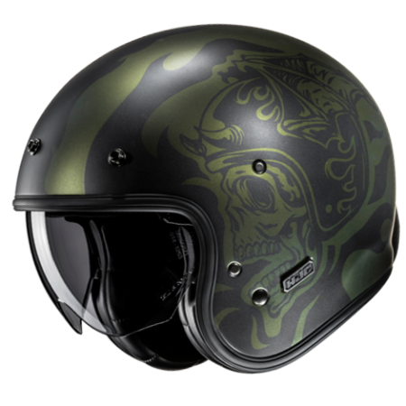 HJC V31 FLAME NERO VERDE MC4SF