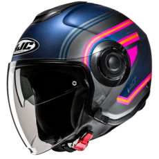 HJC CASCO JET i40 LINIA BLU ROSA MC28SF