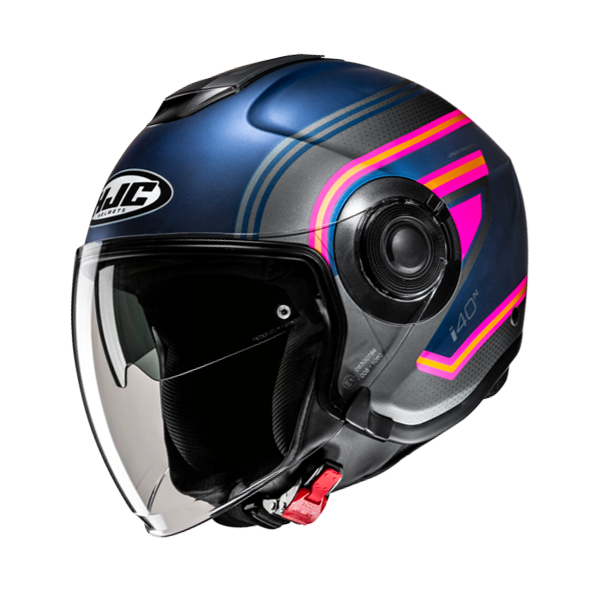 HJC CASCO JET i40 LINIA BLU ROSA MC28SF