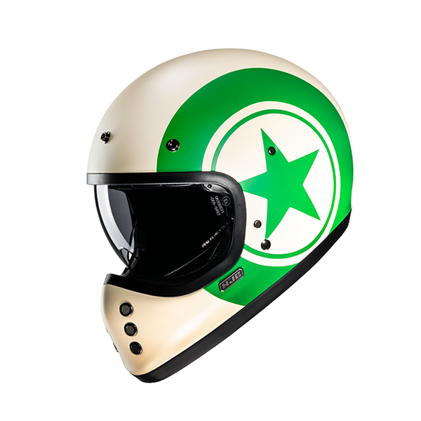 HJC CASCO INTEGRALE FIBRA V60 NYX VERDE BIANCO MC4SF