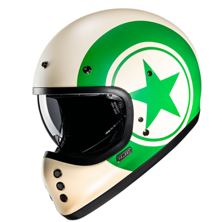 HJC CASCO INTEGRALE FIBRA V60 NYX VERDE BIANCO MC4SF