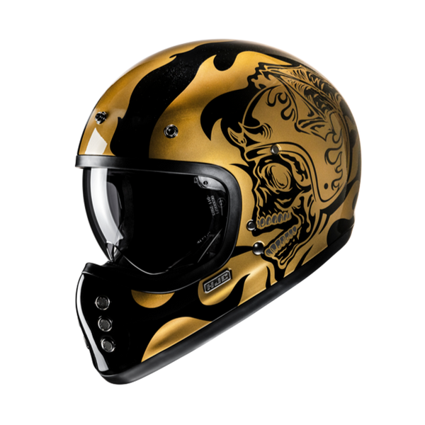 HJC CASCO INTEGRALE FIBRA V60 FLAME ORO MC9