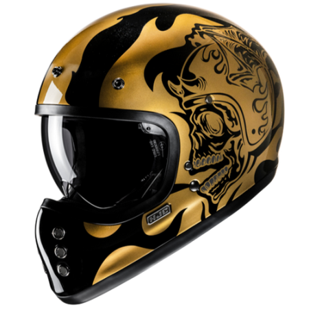 HJC CASCO INTEGRALE FIBRA V60 FLAME ORO MC9