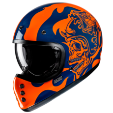 HJC CASCO INTEGRALE FIBRA V60 FLAME ARANCIONE BLU MC27