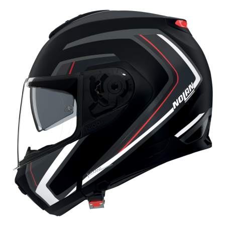 NOLAN CASCO MODULARE N100-6 RADIANTE NERO ARGENTO ROSSO 357